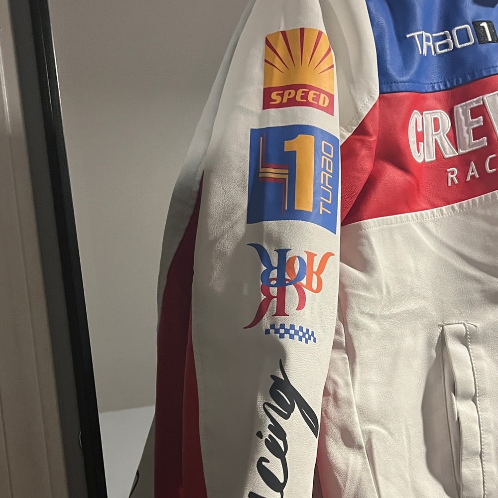 Crew Team Racing Colorblock Bomber Jacket - Blue/Red/White - Picture 2 of 15